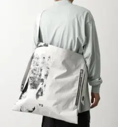 （希少品）Y-3 ワイスリー　アートプリント ショルダートートバッグ　ホワイト白のサムネイル