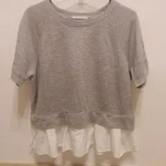 フランドル　グレー レイヤード 半袖Tシャツのサムネイル
