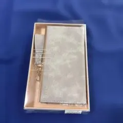 salisty シルバー 手帳型ケース ストラップ付き