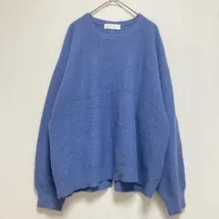 【ゴールデンベア】 ニットセーター 長袖 ブルー レディースM カジュアル 秋冬