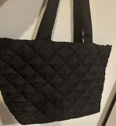 ブラックキルティングトートバッグ