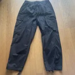 ブラック カーゴパンツ ゴムウエスト