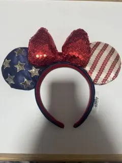 海外限定ディズニーカチューシャ　アメリカ国旗デザイン