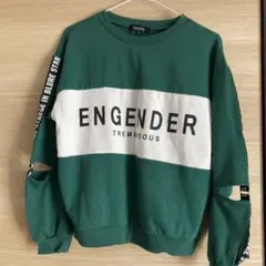 レディースカジュアルトレーナー　グリーン　Mサイズ