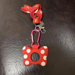 ミニー ペットボトルホルダー付きカラビナストラップ