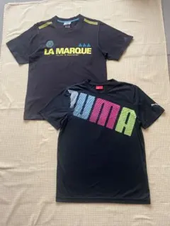 黒Tシャツ2点セット(adidas•PUMA)