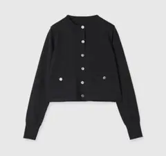 anuans ベーシッククルーネックカーディガン ブラックのサムネイル