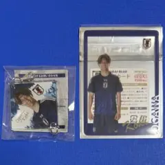 サッカー 日本代表 小川航基 クリアカード つながるアクリルチャーム 2点セット