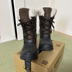 ブラウン スノーブーツ ファー付き