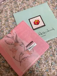 renoma 花柄ハンカチ ピンク