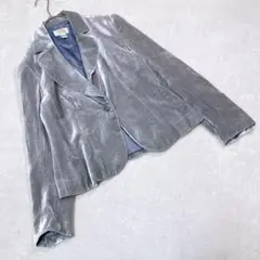 タルボット☆シルク混　上質　ベロアテーラードジャケット　防寒　小さいサイズ　XS