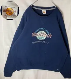 希少古着USA製ハードロックカフェ ワシントン でかロゴスウェット ビッグサイズ