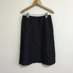 アリスバーリー［M］美品◎大人カジュアル◎センタープレス◎ひざ下デニムスカート