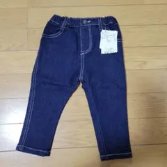 ネイビー デニム風パンツ 90cm