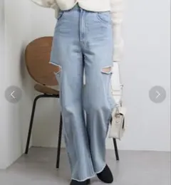 ❤️新品タグ付❤️Chico サイドスリットダメージデニム