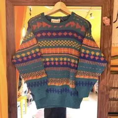 【80s】 ヴィンテージ総柄エクアドルニット