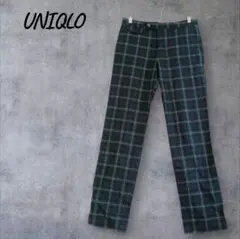 ユニクロ チェック柄パンツ シンプルデザイン 大きめサイズ ゆったり ズボン