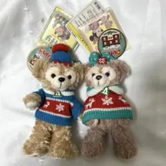 ディズニーシー2011クリスマス ダッフィーシェリーメイ ぬいぐるみバッジ