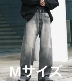 VINTAGE WASHED CURVED DENIM グレー