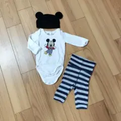 H&M ニューボーンフォトに♡ミッキーマウス ロンパース３点セット　0-1ヶ月