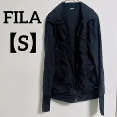 FILA 【S】ブラック ジップアップジャケット 黒 スポーツ カジュアル