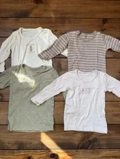 95サイズ　長袖肌着　ベビー肌着　長袖シャツ　下着　4枚　テータテート