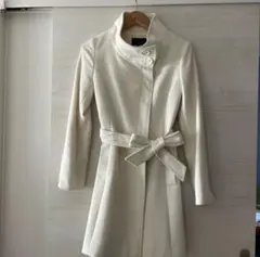 ルスーク Le souk ウールコート アイボリー 36 アンゴラ混 ベルト付き