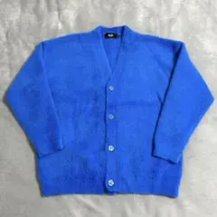 【ほぼ新品】AZUL by moussy 青 シャギーニットカーディガン