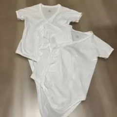 プチバトー ホワイト前開き肌着 2枚セット 12m/74cm