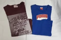 PUMA Tシャツと赤茶色TシャツセットキッズMサイズ
