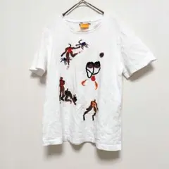 【ザラ】 ZARA 刺繍デザイン ホワイトTシャツ M カジュアル 春夏秋 涼のサムネイル