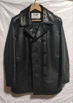 【極美品】SCHOTT ショット USA製 レザーPコート 38 黒 カーコート