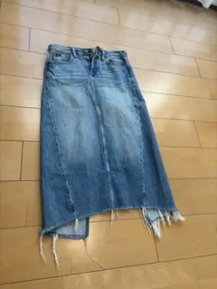 Polo デニムスカート フリンジヘム