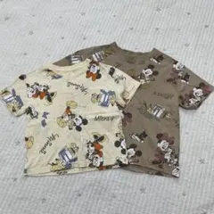 【美品】しまむら　hooday ミッキー　総柄　半袖　Tシャツ　90 110