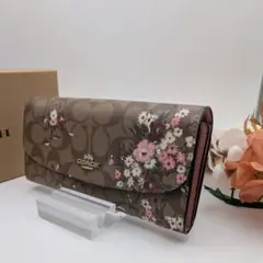 【美品】COACH コーチ　フラワープリント 長財布　F29395 IMLGQ