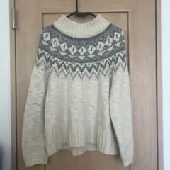 アイボリーグレー フェアアイル ニットセーター