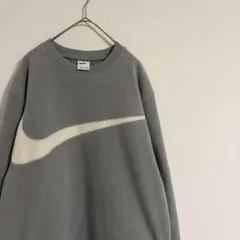 美品！NIKE ナイキ ビッグスウッシュ フリース トレーナー グレー Lサイズ