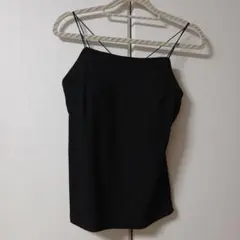 ブラック ブラトップ キャミソール　カップ付き　Lサイズ　黒