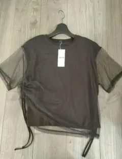 新品 コムサイズム チュールレイヤードドロストTシャツ 9号 定価5900円