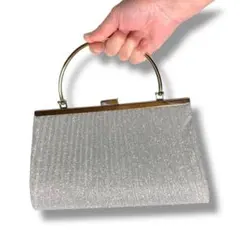 2way パーティーバッグ シルバー ハンドバッグ ショルダーバッグ 結婚式