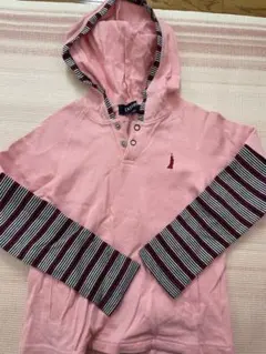 120cmピンク フード付き トレーナー