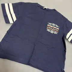 GU キッズ Tシャツ ネイビー 130 ポケット付き