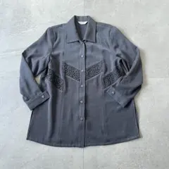 vintage 長袖シャツ　刺繍　ブラウス　レース　フォーマル　カジュアル