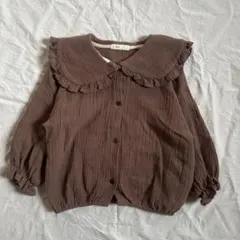 フリル付き 長袖シャツ コットン 韓国服 the.lala