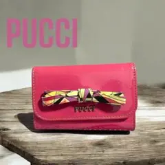PUCCI ピンク 幾何学模様 リボン キーケース