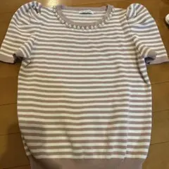 JULIA BOUTIQUE ストライプ 半袖ニットのサムネイル