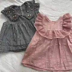 petit main フリル付きトップスセット 110