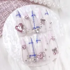 量産型 スナ系 ワンホン 地雷 平成女児 ネイルチップ さくらんぼ 星 レース