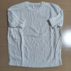 ホワイト クルーネック 半袖サマーニット　無印良品
