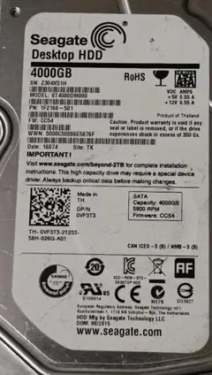 ★中古品★Seagate 4000GB Desktop HDD